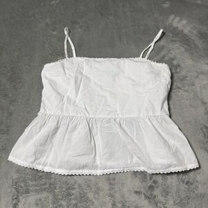 Musinsa Standard Womens XS Square Neck Eyelet Trim Tanktop‎ Y2K Boho Festival